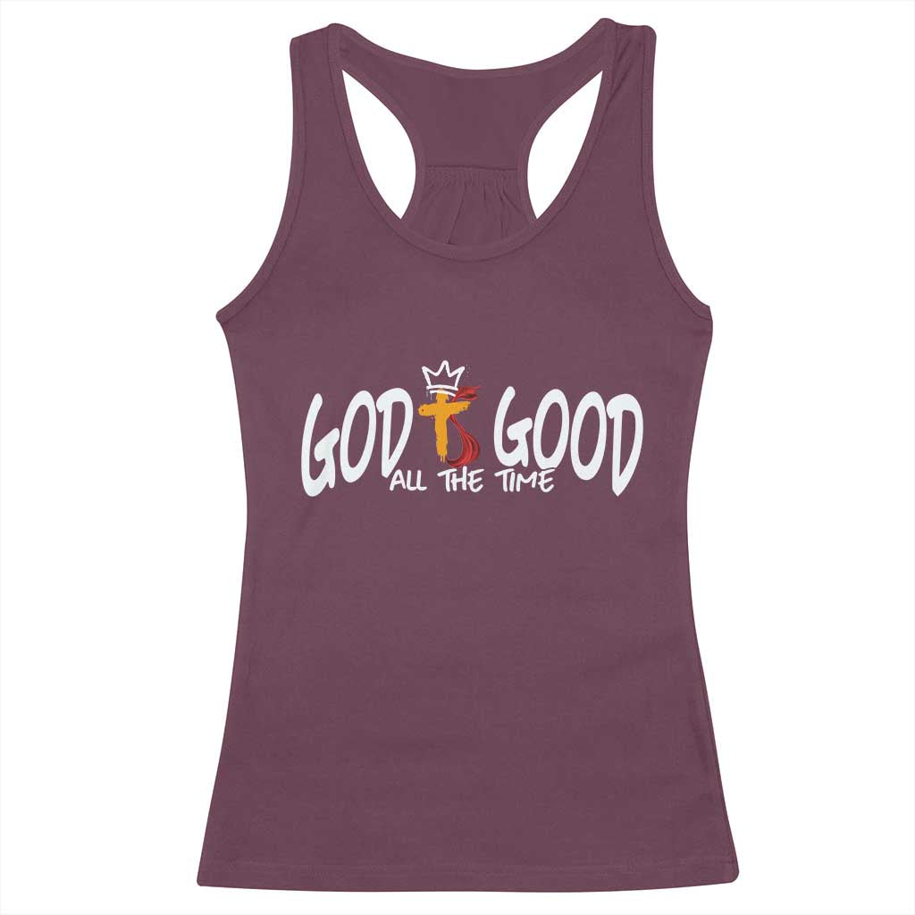 Jesus Christian Racerback Tank Top God Is Good All The Time TS14 Maroon Print Your Wear