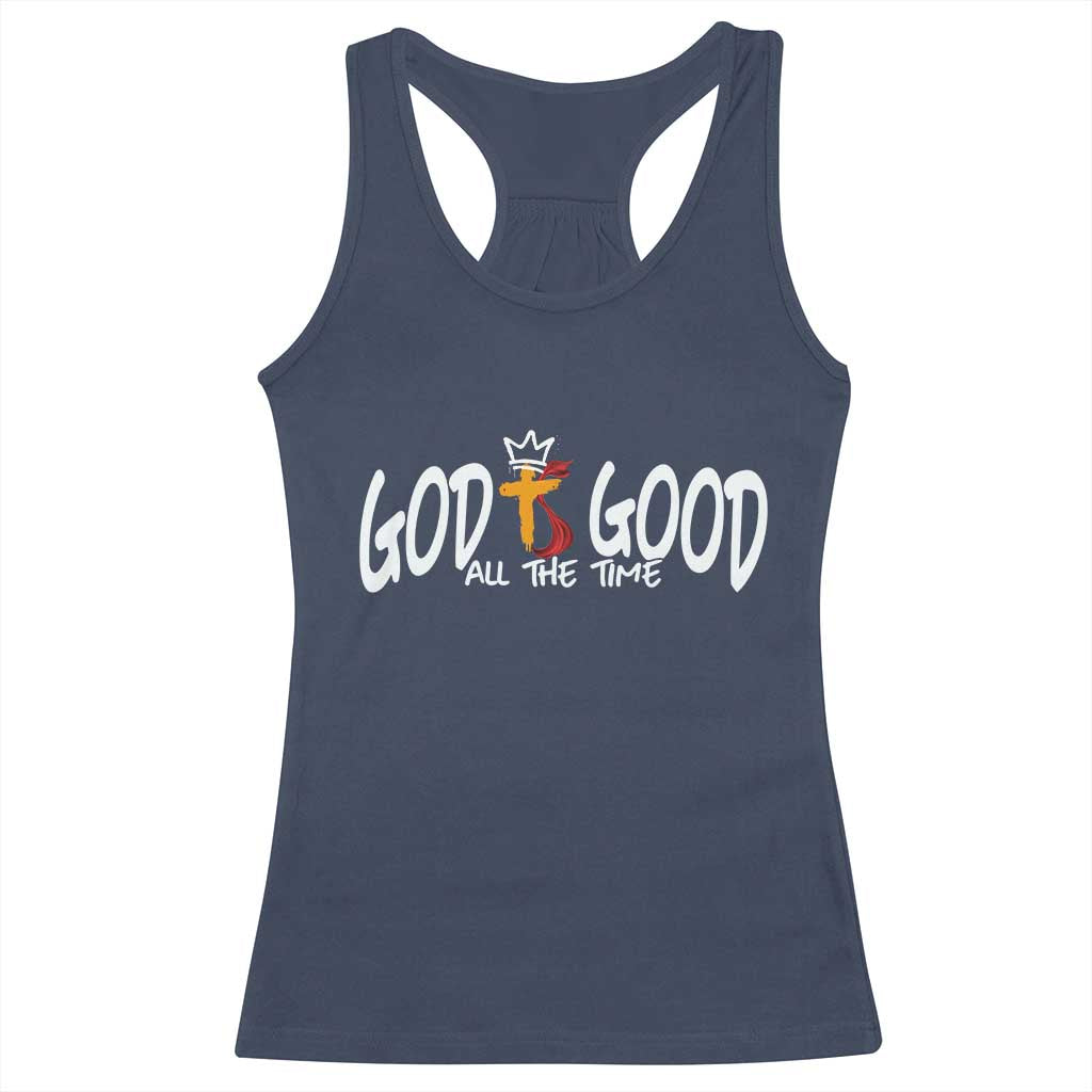 Jesus Christian Racerback Tank Top God Is Good All The Time TS14 Navy Print Your Wear