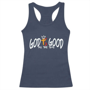 Jesus Christian Racerback Tank Top God Is Good All The Time TS14 Navy Print Your Wear