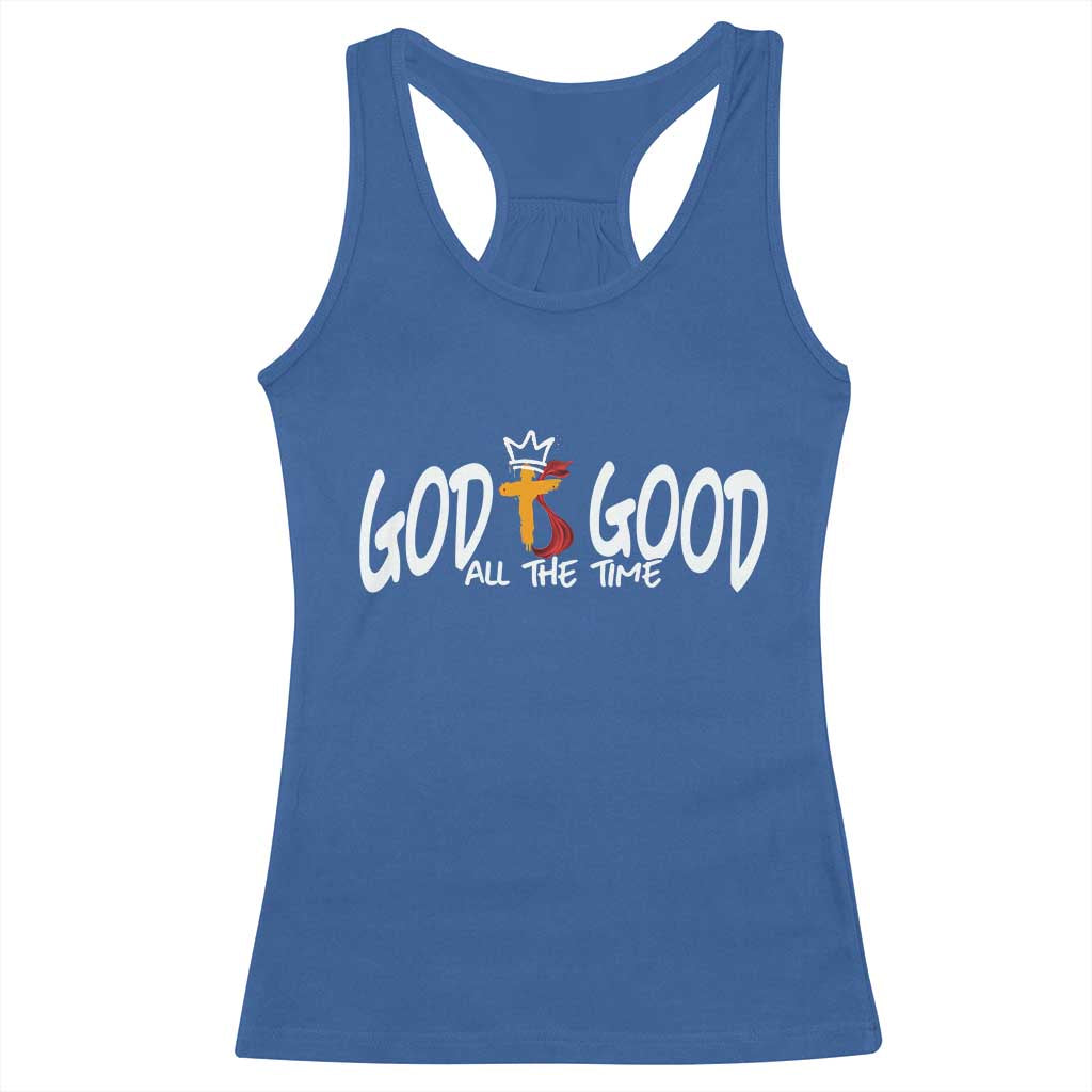 Jesus Christian Racerback Tank Top God Is Good All The Time TS14 Royal Blue Print Your Wear