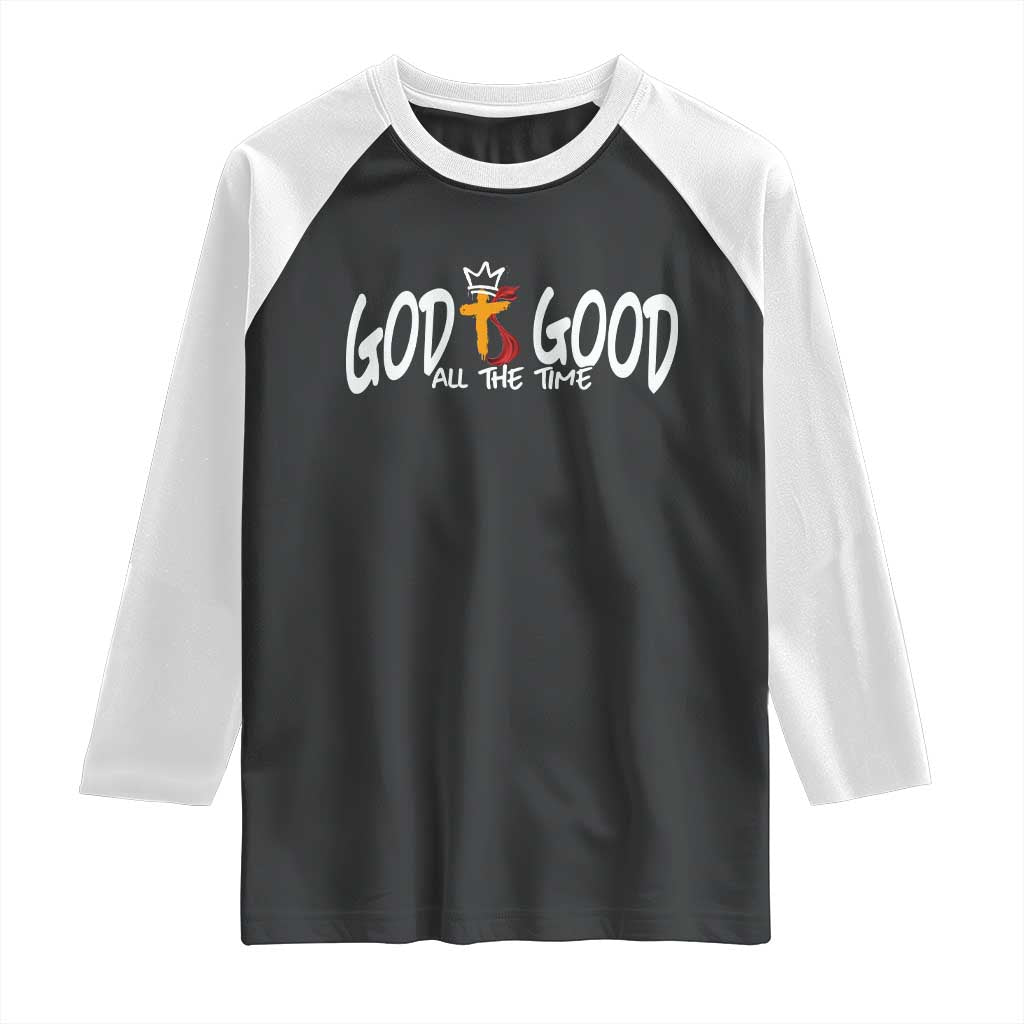 Jesus Christian Raglan Shirt God Is Good All The Time TS14 Black White Print Your Wear