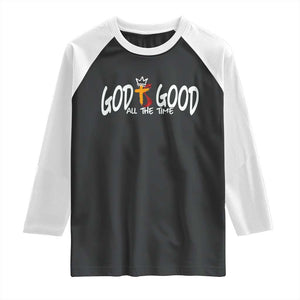 Jesus Christian Raglan Shirt God Is Good All The Time TS14 Black White Print Your Wear