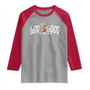 Jesus Christian Raglan Shirt God Is Good All The Time TS14 Sport Gray Red Print Your Wear
