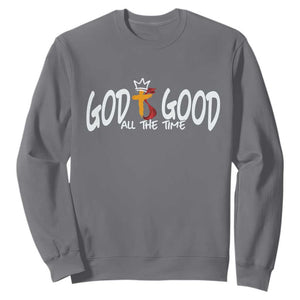 Jesus Christian Sweatshirt God Is Good All The Time TS14 Charcoal Print Your Wear
