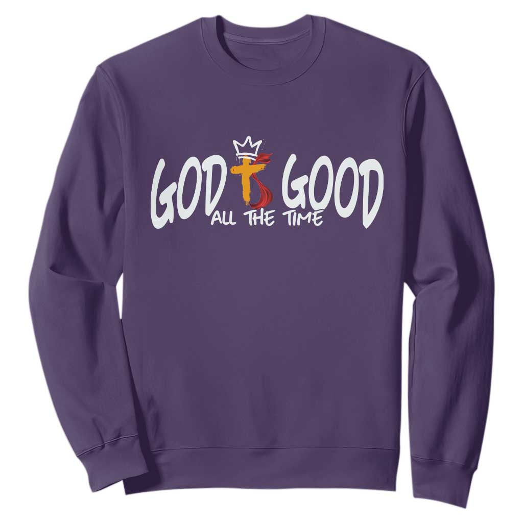 Jesus Christian Sweatshirt God Is Good All The Time TS14 Purple Print Your Wear