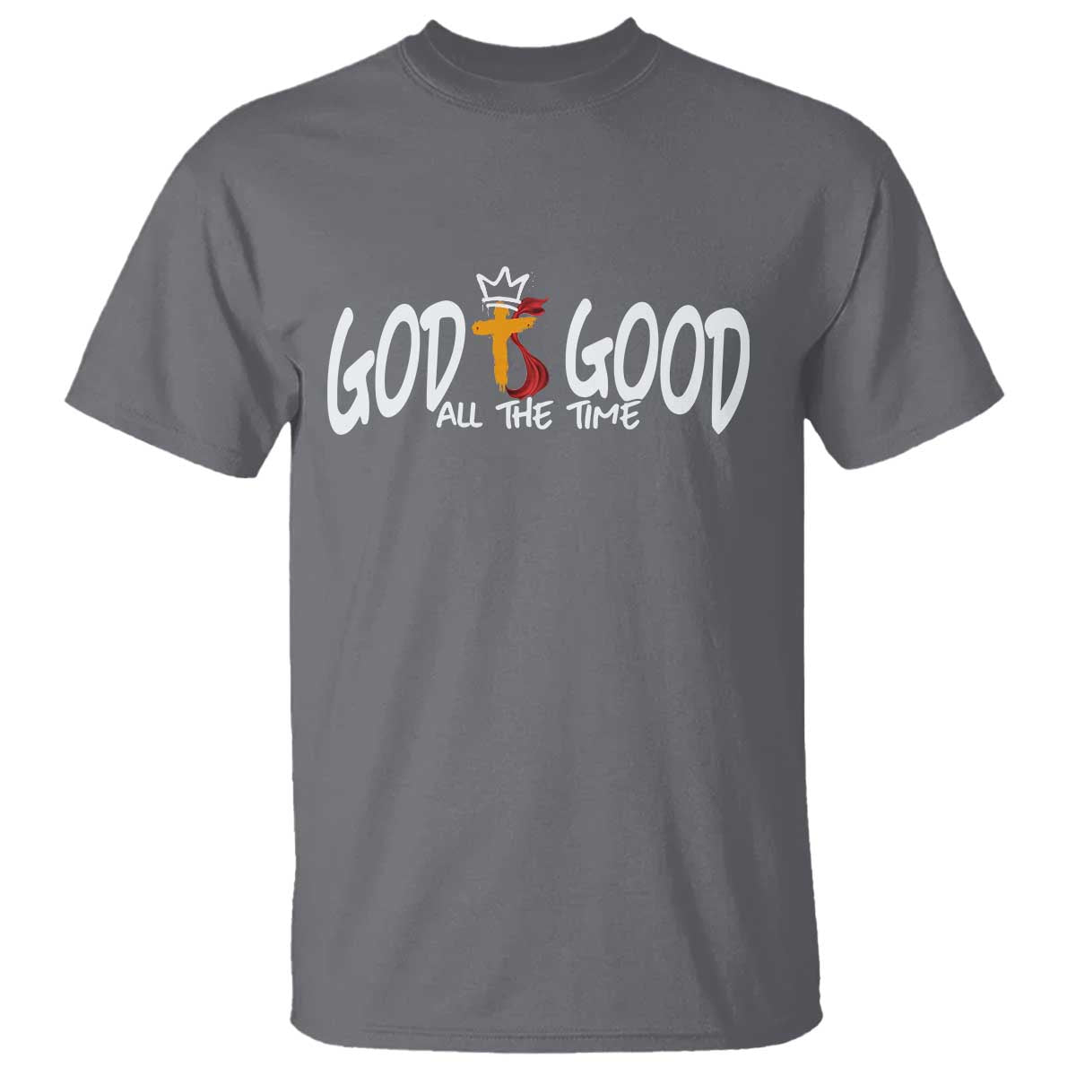 Jesus Christian T Shirt God Is Good All The Time TS14 Charcoal Print Your Wear