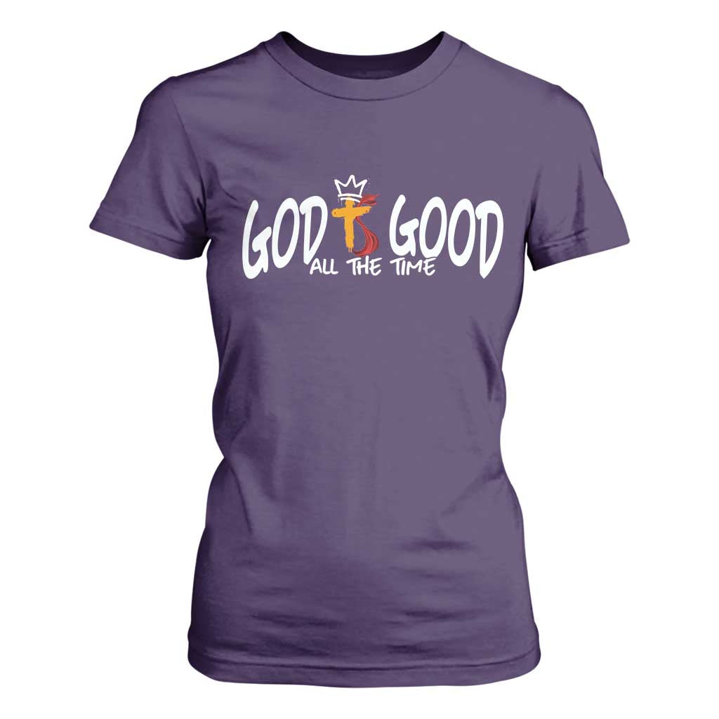 Jesus Christian T Shirt For Women God Is Good All The Time TS14 Purple Print Your Wear
