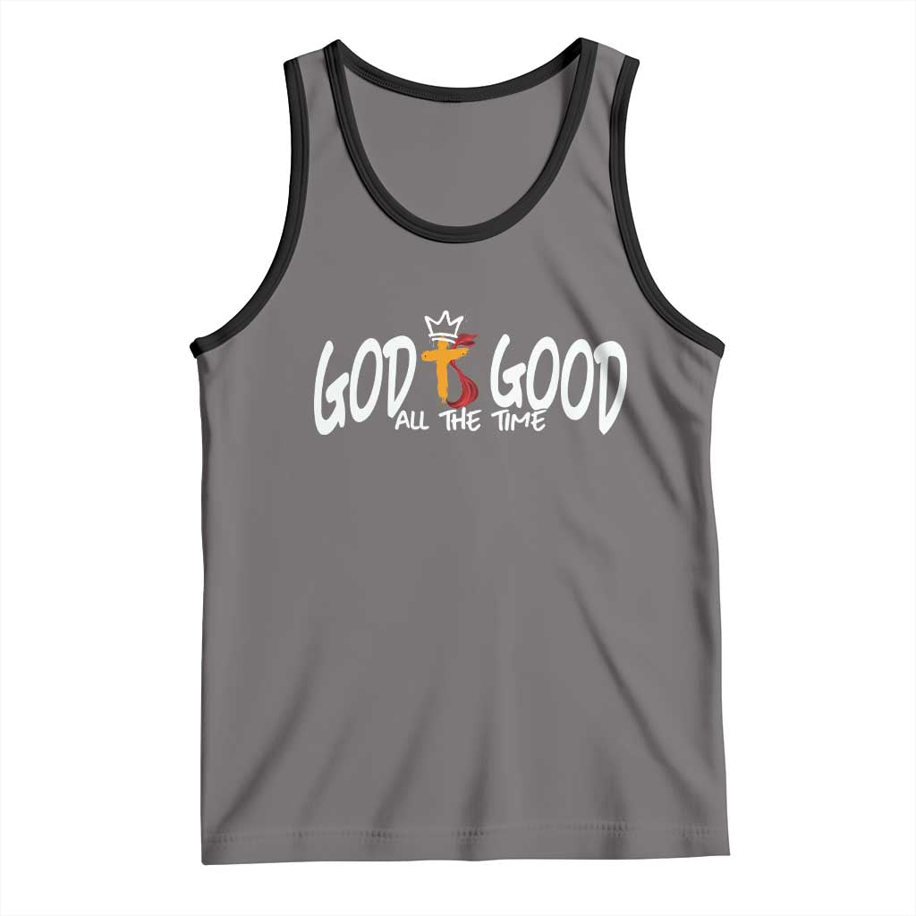 Jesus Christian Tank Top God Is Good All The Time TS14 Deep Heather Black Print Your Wear