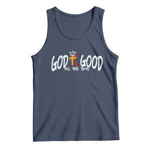 Jesus Christian Tank Top God Is Good All The Time TS14 Navy Print Your Wear
