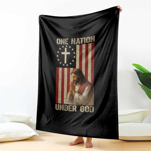 Jesus Christian Throw Blanket One Nation Under God TS14 Print Your Wear
