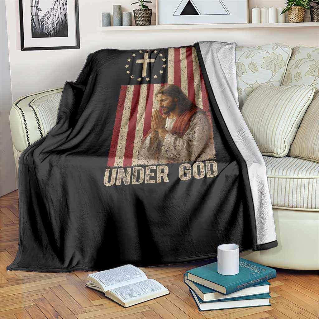 Jesus Christian Throw Blanket One Nation Under God TS14 Print Your Wear