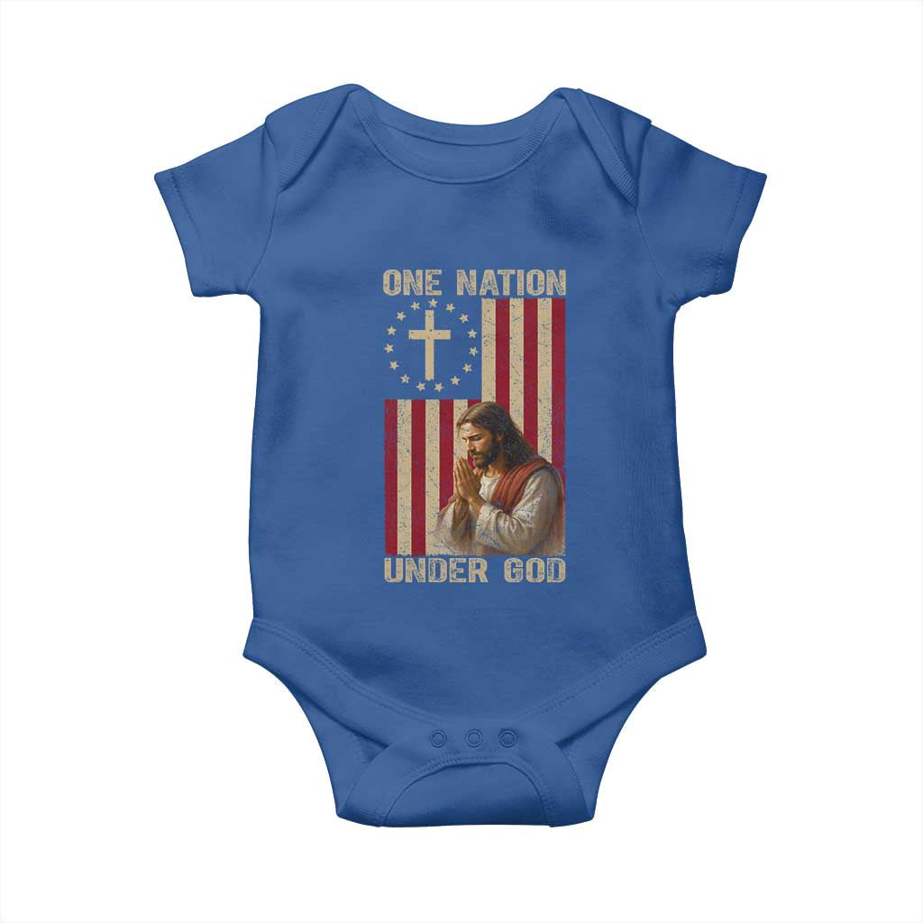 Jesus Christian Baby Onesie One Nation Under God TS14 Royal Blue Print Your Wear