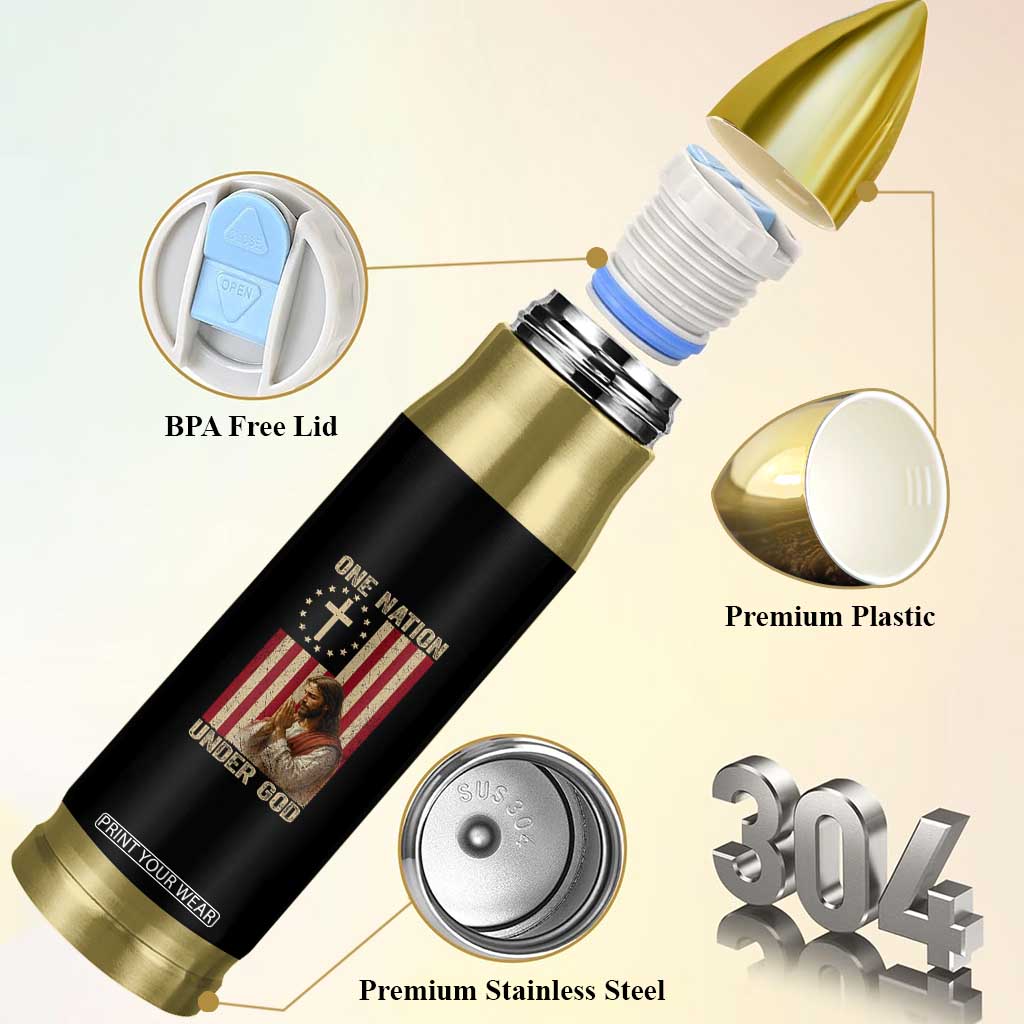 Jesus Christian Bullet Tumbler One Nation Under God TS14 Print Your Wear