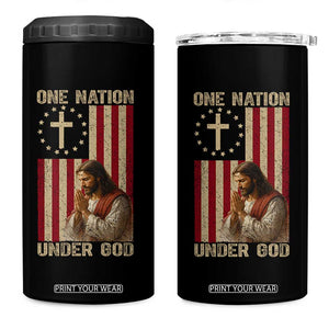 Jesus Christian 4 in 1 Can Cooler Tumbler One Nation Under God TS14 One Size: 16 oz Black Print Your Wear