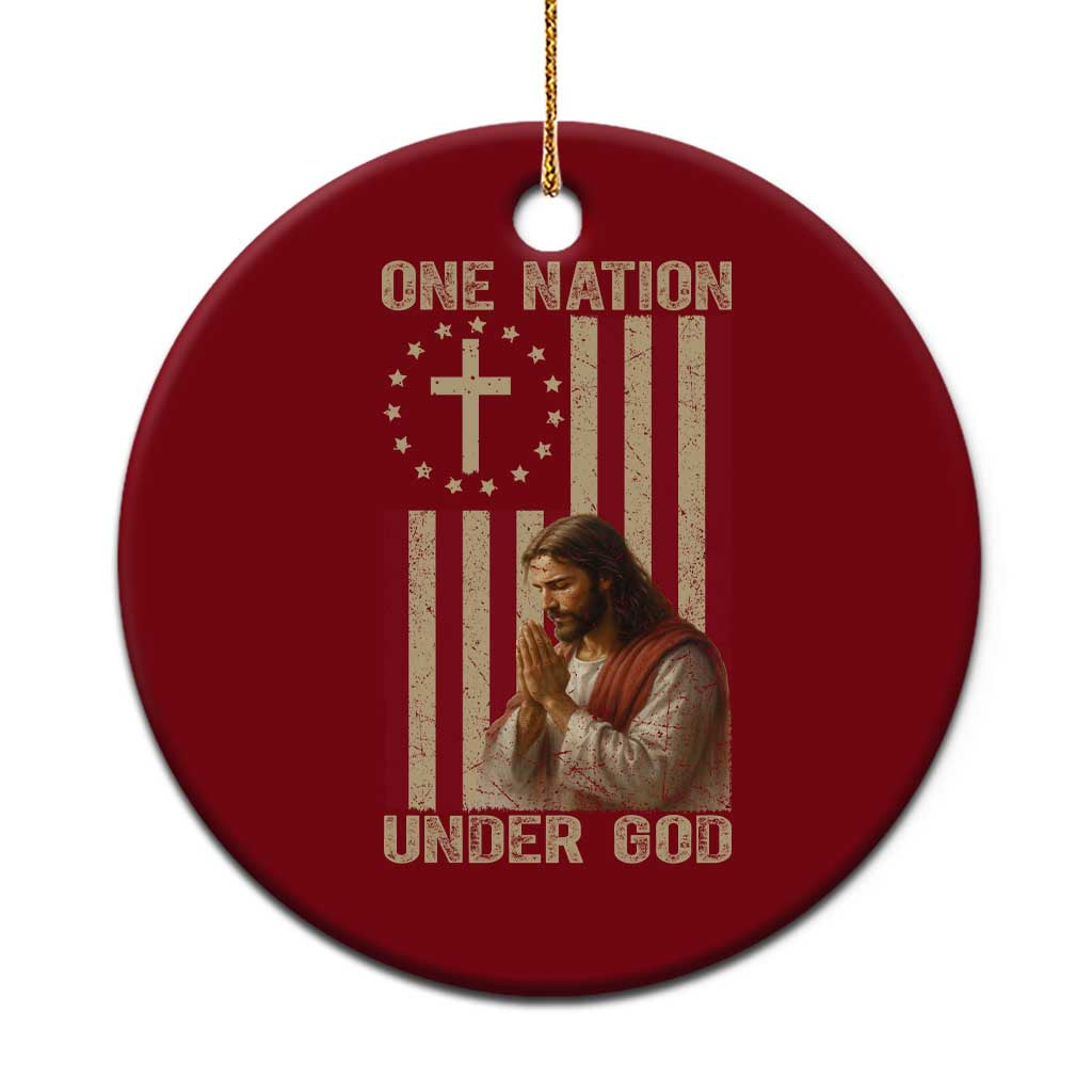 Jesus Christian Ceramic Ornament One Nation Under God TS14 1pc Red Print Your Wear