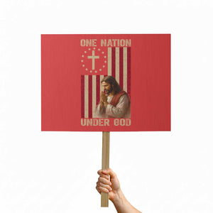 Jesus Christian Protest Sign One Nation Under God TS14 Horizontal 18" × 24" Red Print Your Wear