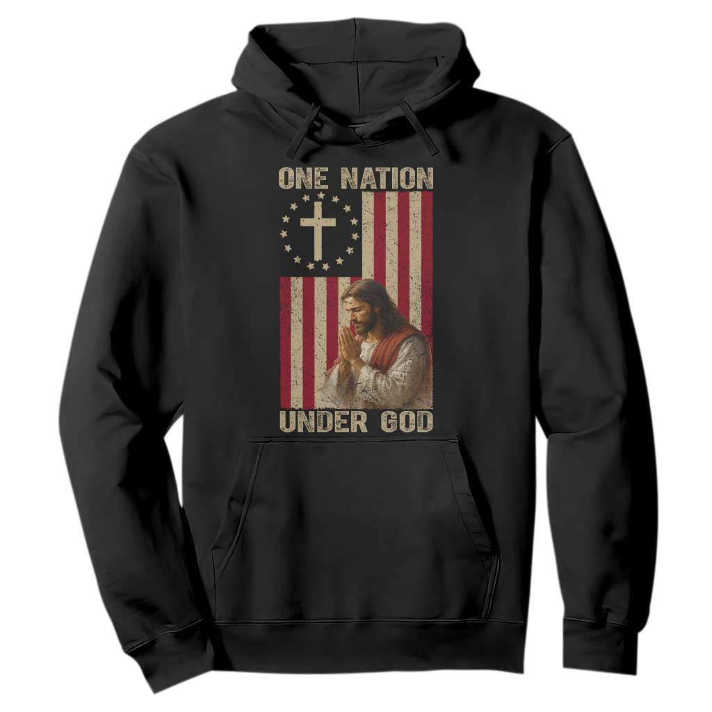 Jesus Christian Hoodie One Nation Under God TS14 Black Print Your Wear