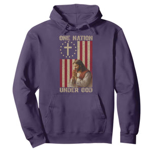 Jesus Christian Hoodie One Nation Under God TS14 Purple Print Your Wear