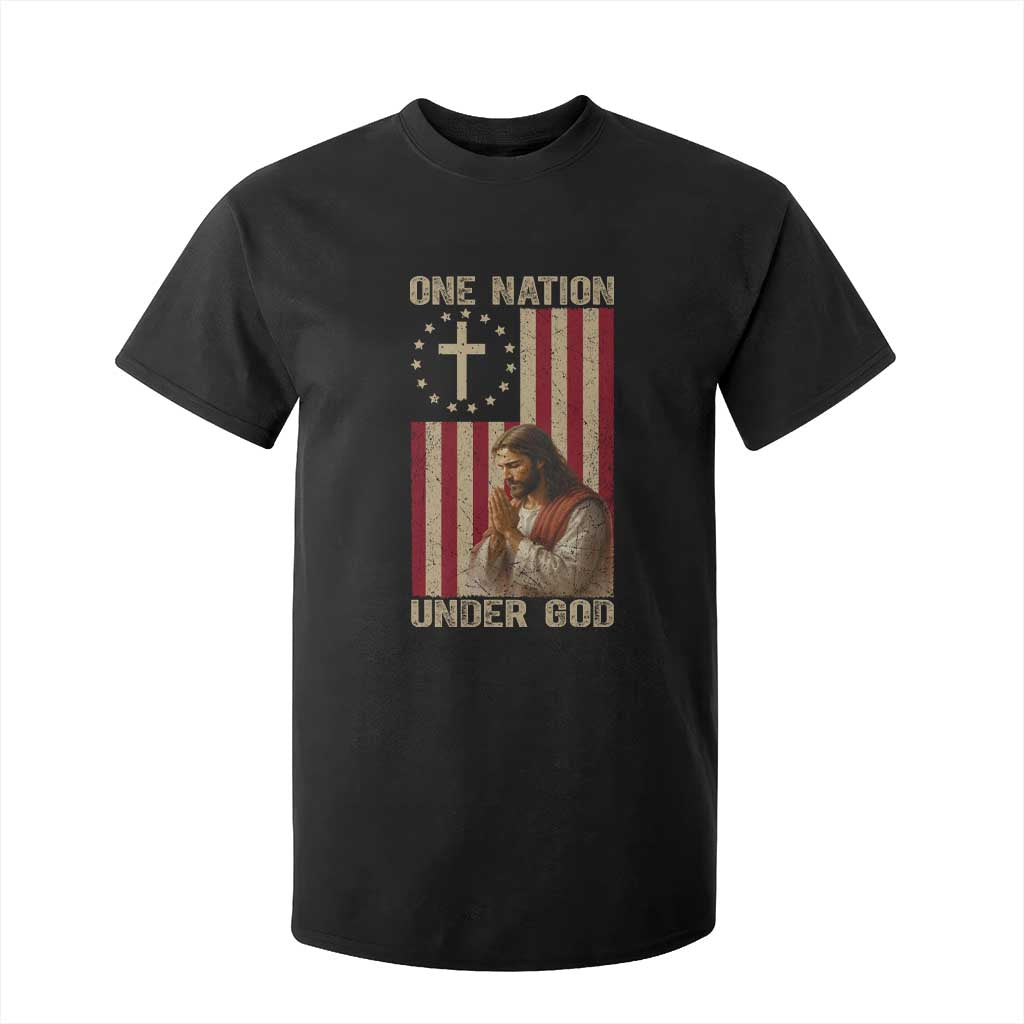 Jesus Christian T Shirt For Kid One Nation Under God TS14 Black Print Your Wear