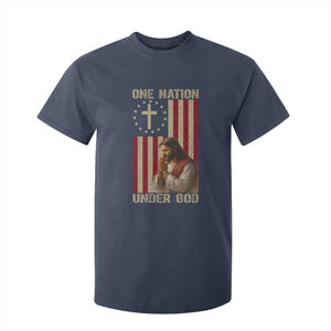 Jesus Christian T Shirt For Kid One Nation Under God TS14 Navy Print Your Wear