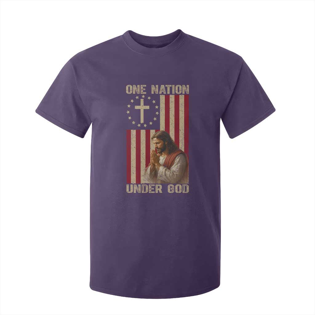 Jesus Christian T Shirt For Kid One Nation Under God TS14 Purple Print Your Wear