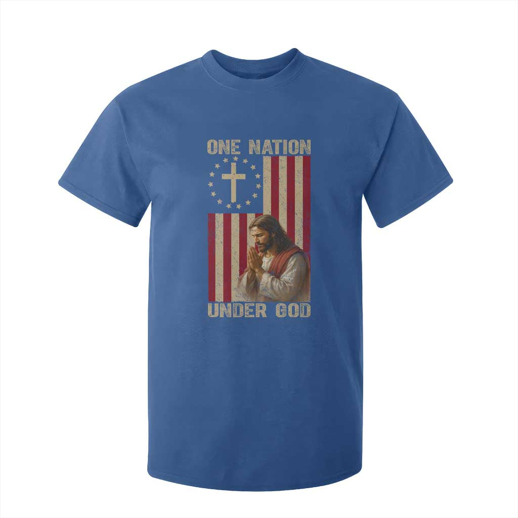 Jesus Christian T Shirt For Kid One Nation Under God TS14 Royal Blue Print Your Wear