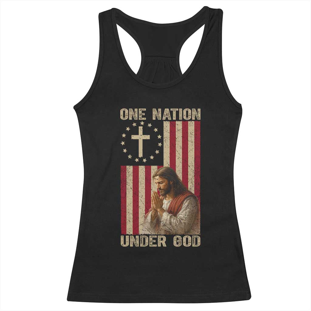 Jesus Christian Racerback Tank Top One Nation Under God TS14 Black Print Your Wear