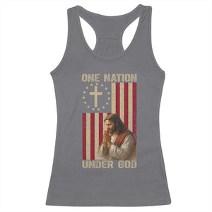 Jesus Christian Racerback Tank Top One Nation Under God TS14 Charcoal Print Your Wear