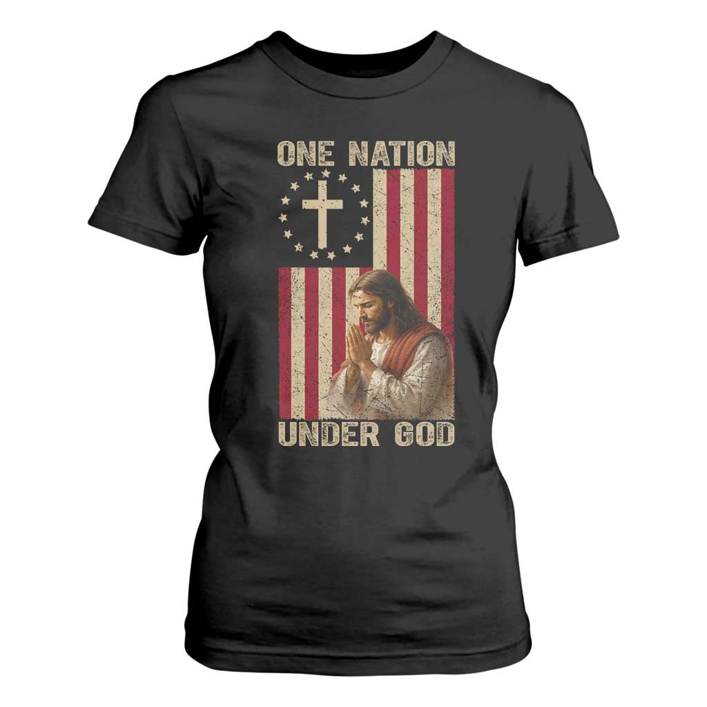 Jesus Christian T Shirt For Women One Nation Under God TS14 Black Print Your Wear