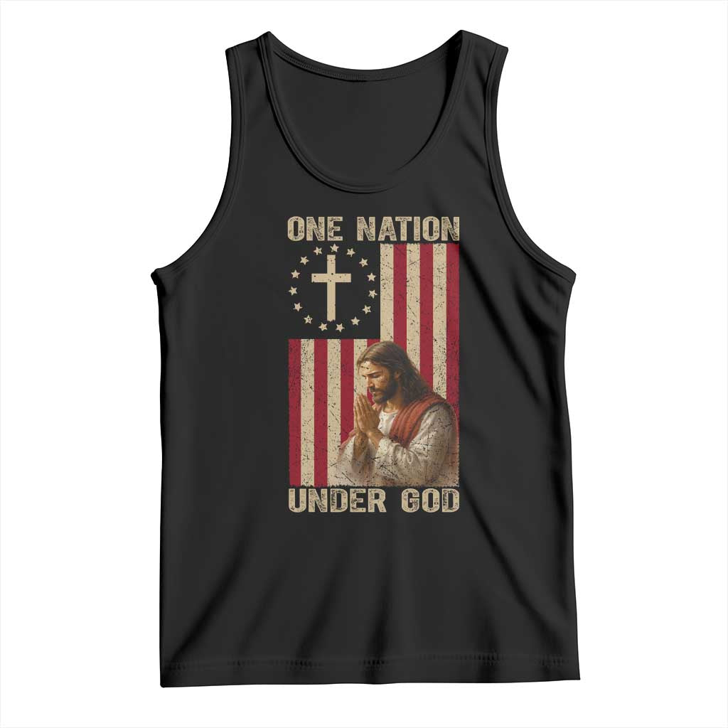 Jesus Christian Tank Top One Nation Under God TS14 Black Print Your Wear