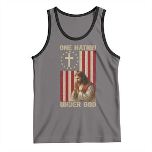 Jesus Christian Tank Top One Nation Under God TS14 Deep Heather Black Print Your Wear