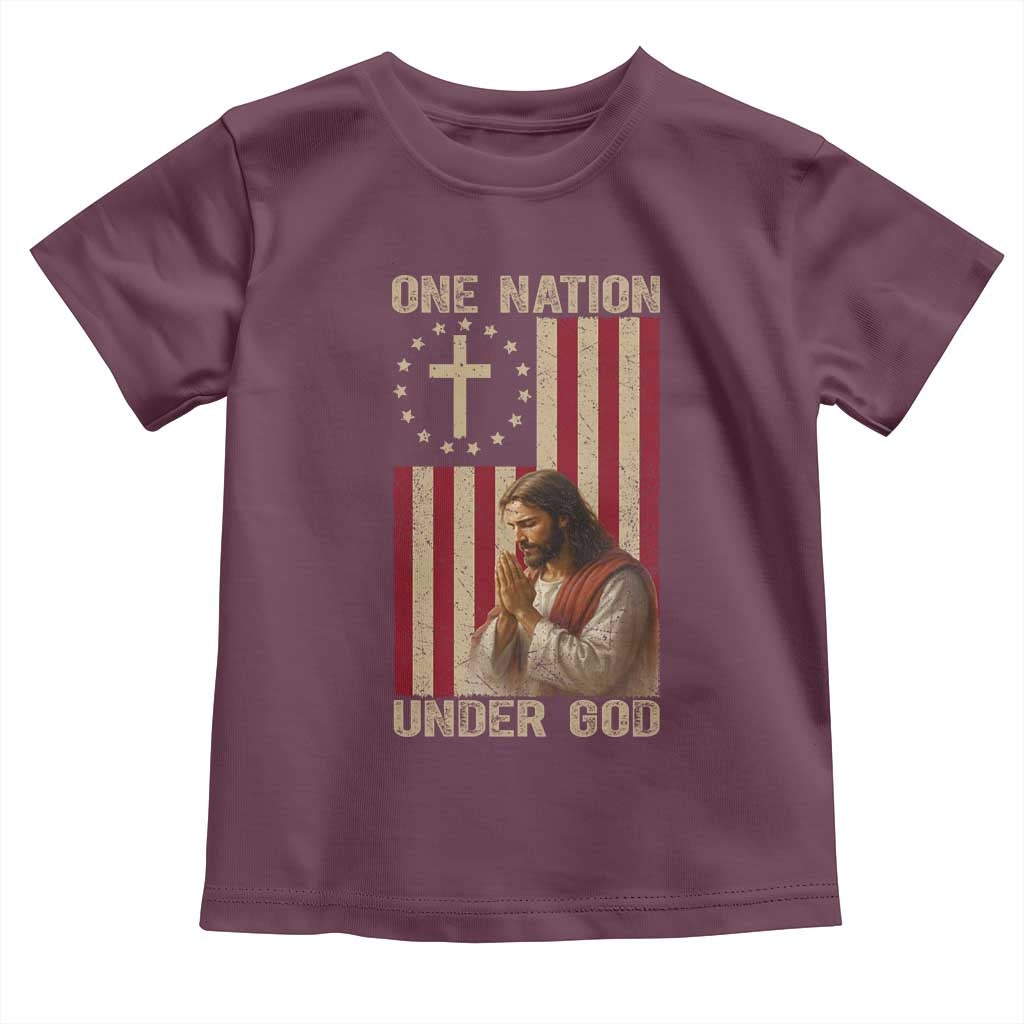Jesus Christian Toddler T Shirt One Nation Under God TS14 Maroon Print Your Wear