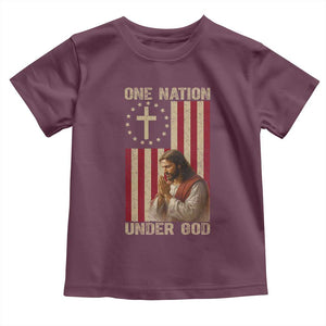 Jesus Christian Toddler T Shirt One Nation Under God TS14 Maroon Print Your Wear