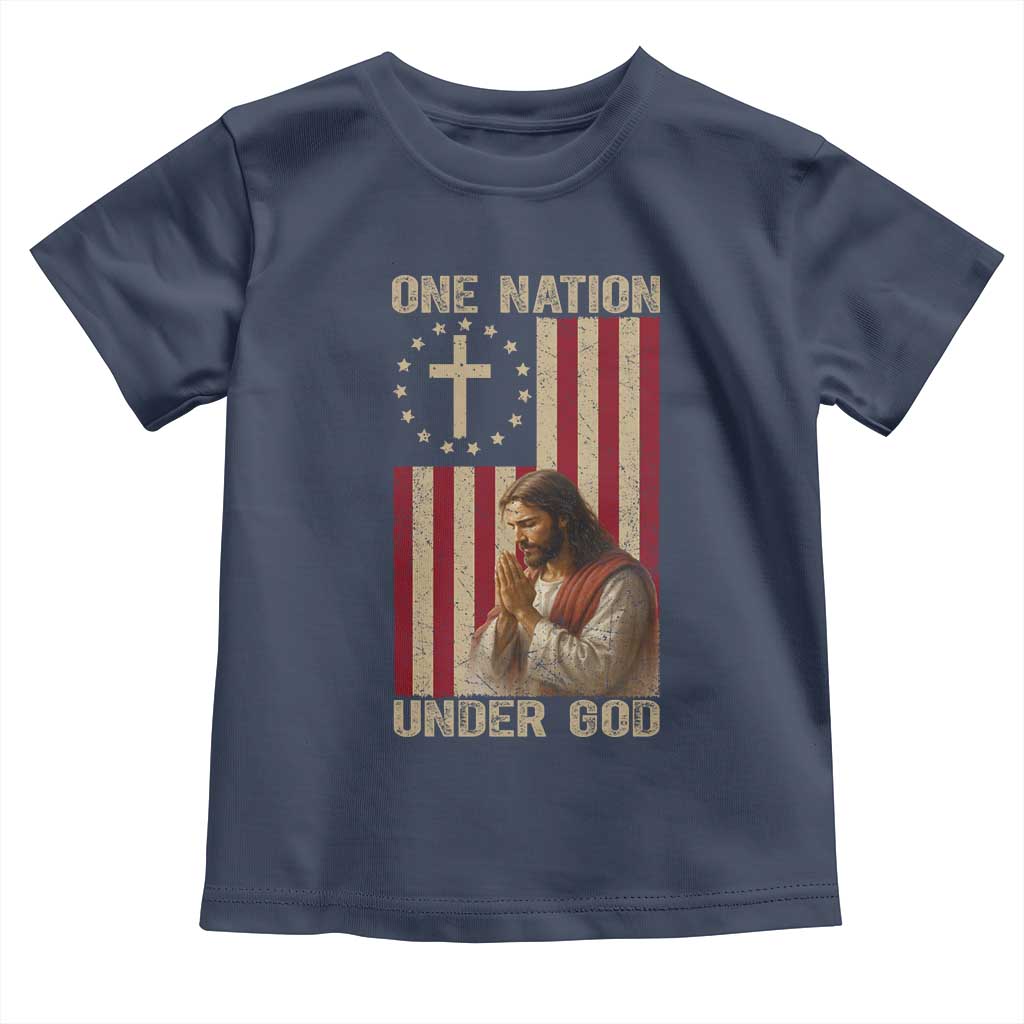 Jesus Christian Toddler T Shirt One Nation Under God TS14 Navy Print Your Wear