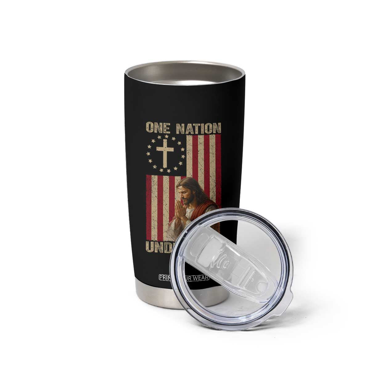 Jesus Christian Tumbler Cup One Nation Under God TS14 Print Your Wear