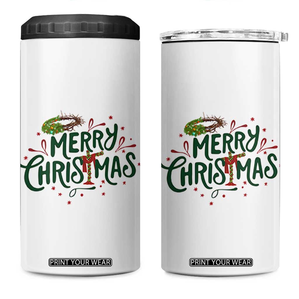 Jesus Christian Christmas 4 in 1 Can Cooler Tumbler TS14 One Size: 16 oz White Print Your Wear