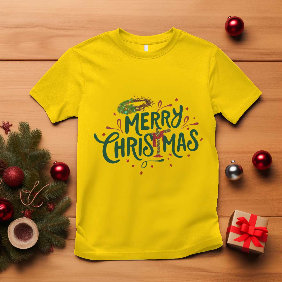 Jesus Christian Christmas T Shirt TS14 Daisy Print Your Wear