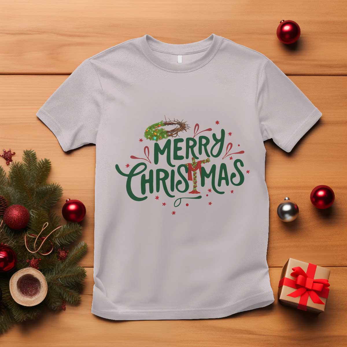 Jesus Christian Christmas T Shirt TS14 Ice Gray Print Your Wear