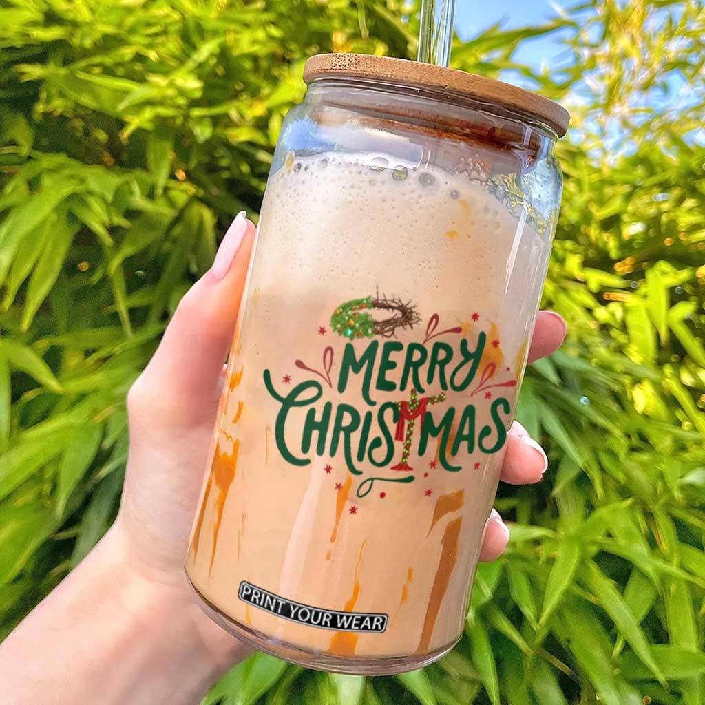 Jesus Christian Christmas Glass Can TS14 White Print Your Wear