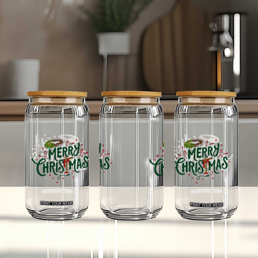 Jesus Christian Christmas Glass Can TS14 Print Your Wear