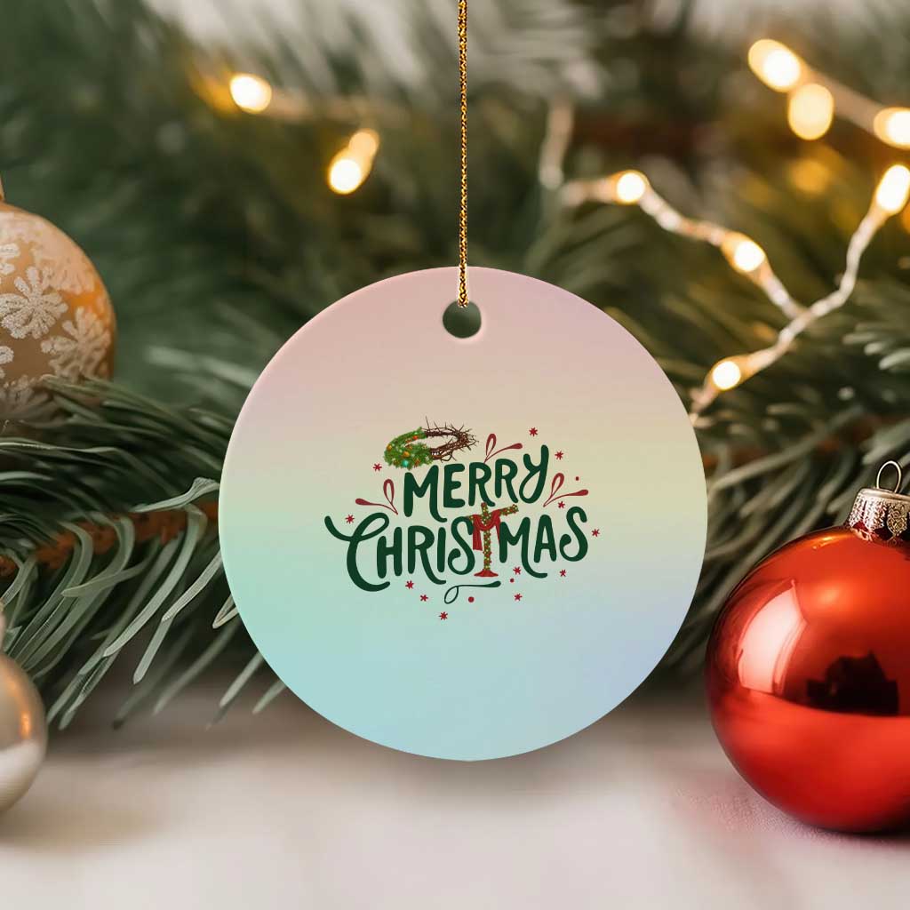Jesus Christian Xmas Ceramic Ornament TS14 1pc Pastel Print Your Wear