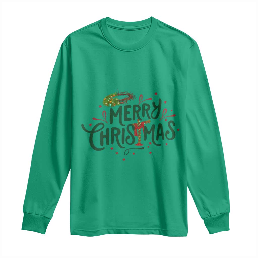 Jesus Christian Christmas Long Sleeve Shirt TS14 Irish Green Print Your Wear
