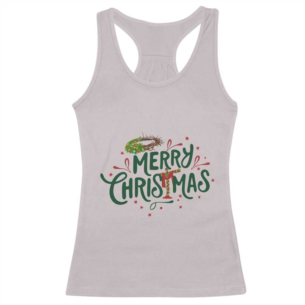 Jesus Christian Christmas Racerback Tank Top TS14 Ice Gray Print Your Wear