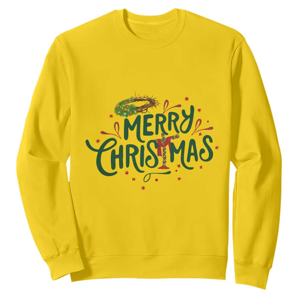 Jesus Christian Christmas Sweatshirt TS14 Daisy Print Your Wear