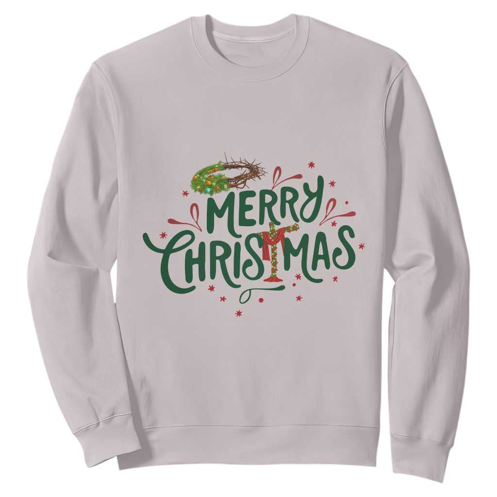 Jesus Christian Christmas Sweatshirt TS14 Ice Gray Print Your Wear