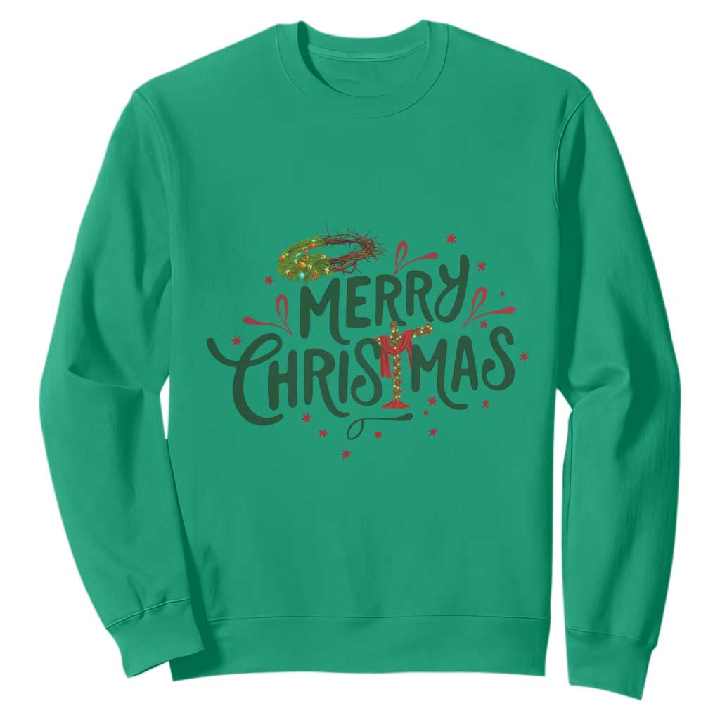 Jesus Christian Christmas Sweatshirt TS14 Irish Green Print Your Wear