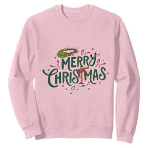 Jesus Christian Christmas Sweatshirt TS14 Light Pink Print Your Wear