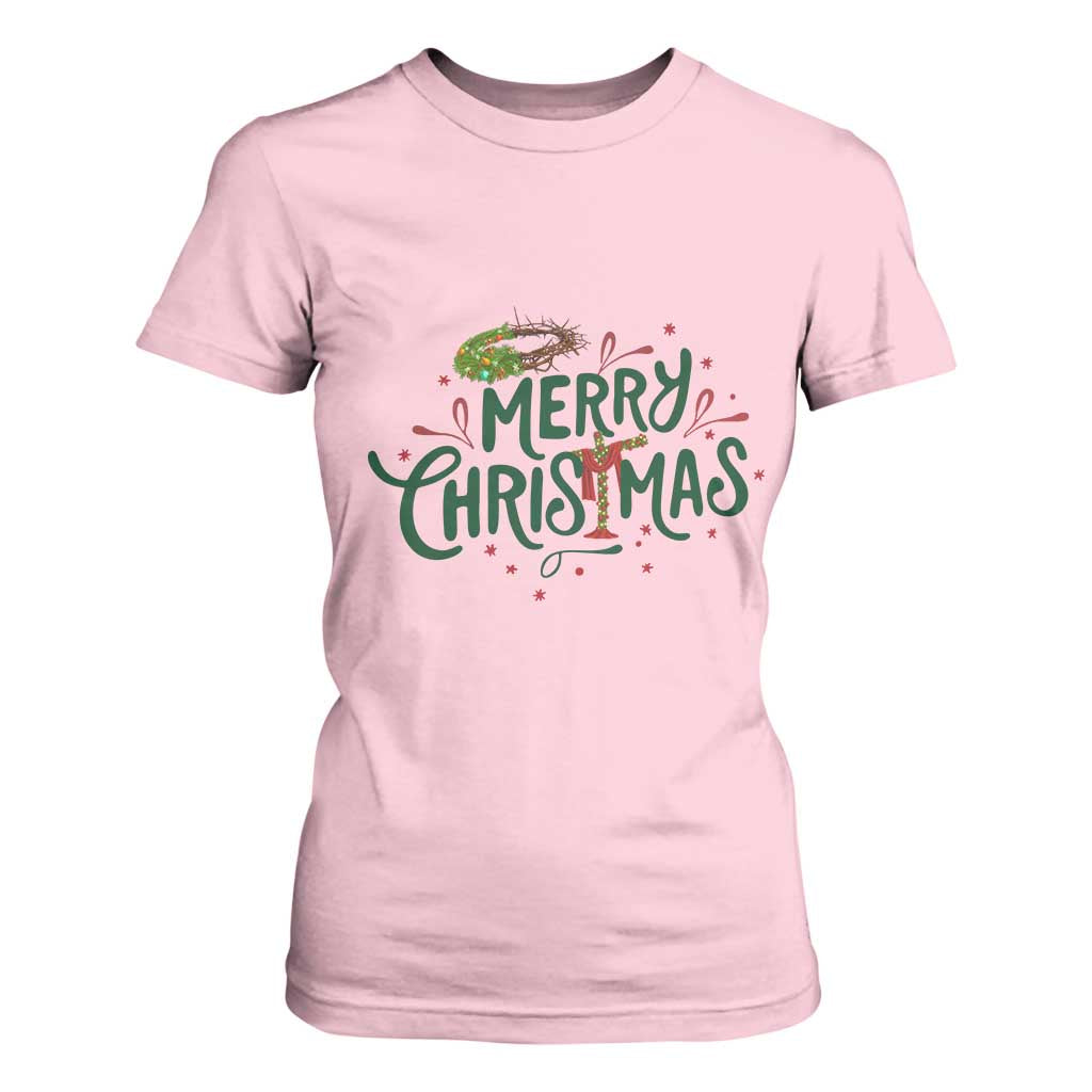 Jesus Christian Christmas T Shirt For Women TS14 Light Pink Print Your Wear