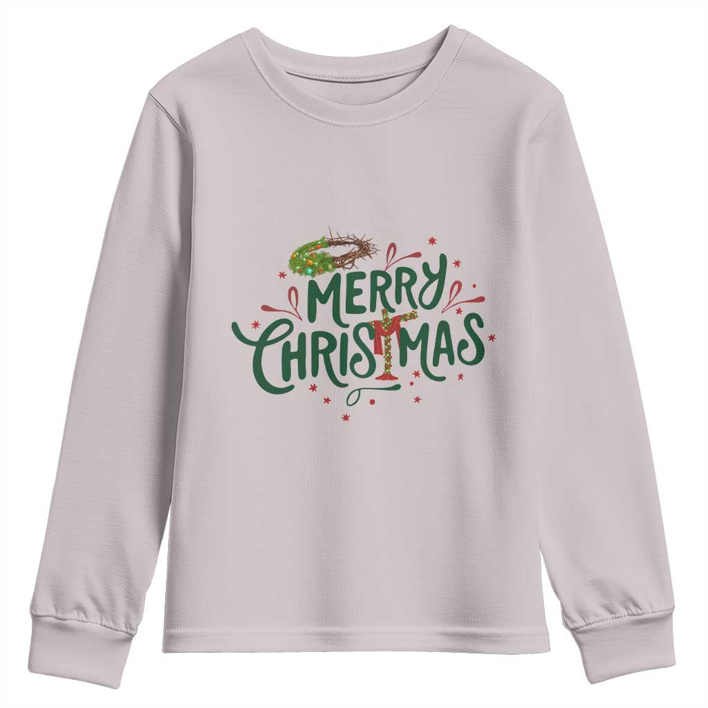 Jesus Christian Christmas Youth Sweatshirt TS14 Ice Gray Print Your Wear