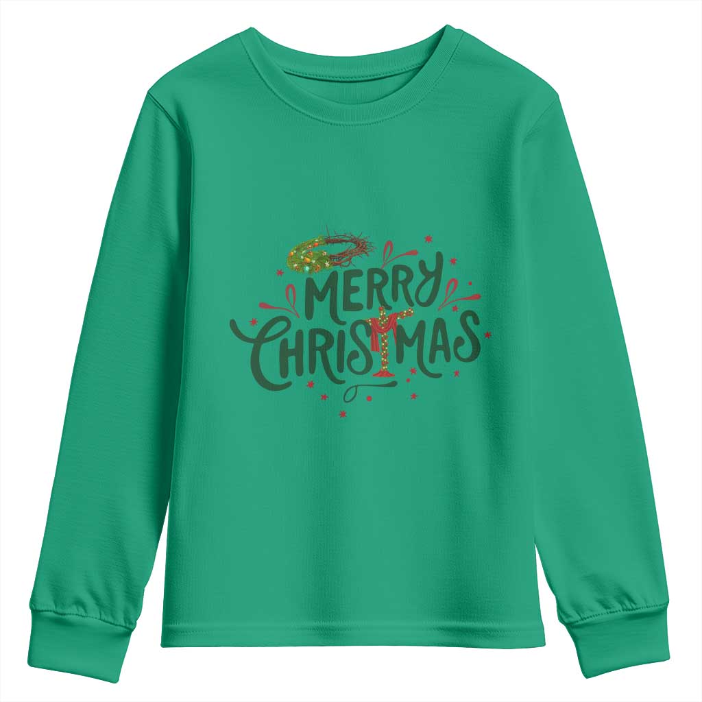 Jesus Christian Christmas Youth Sweatshirt TS14 Irish Green Print Your Wear